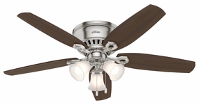 Builder 52"Ceiling Fan Brushed Nickel hugger fans for rooms with low ceilings