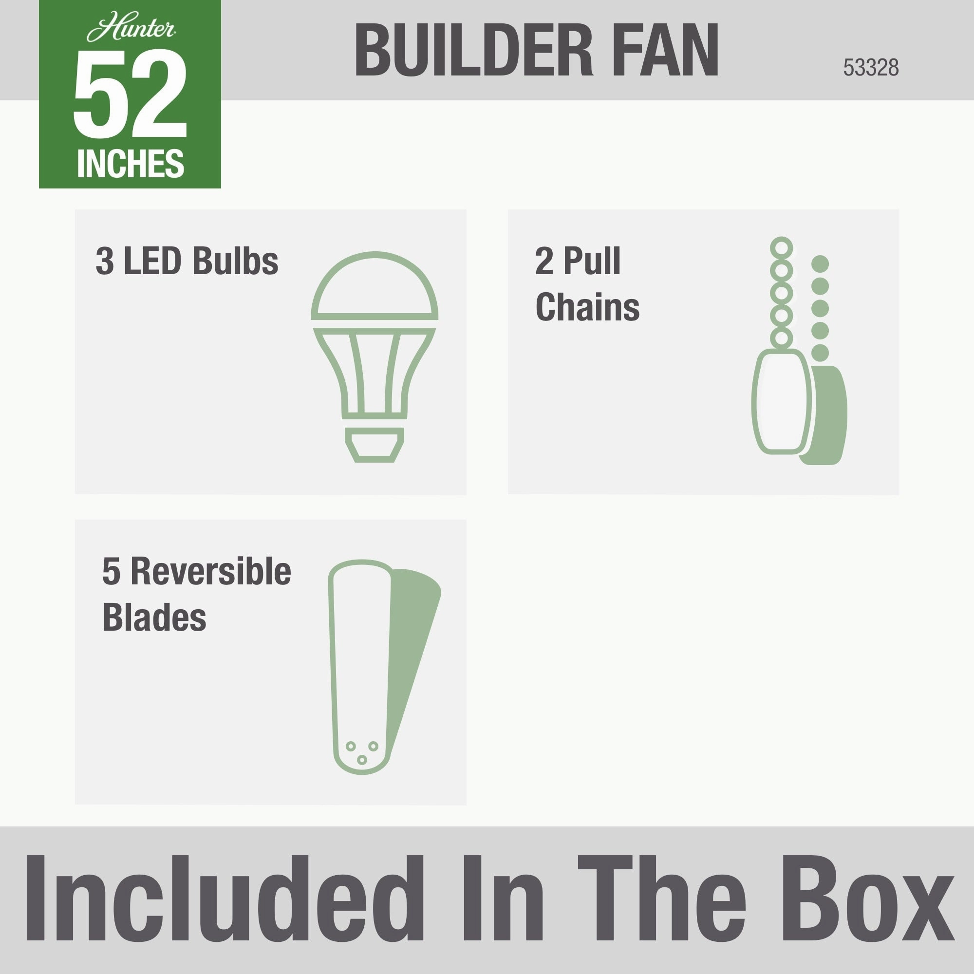 Builder 52"Ceiling Fan Brushed Nickel