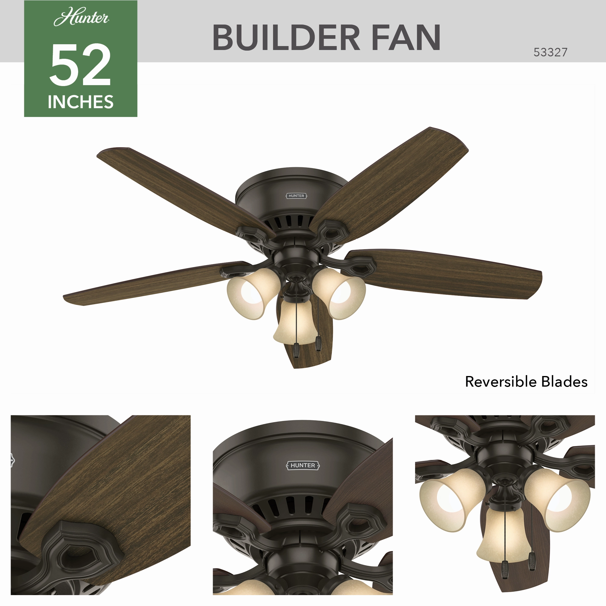 Builder 52"Ceiling Fan New Bronze