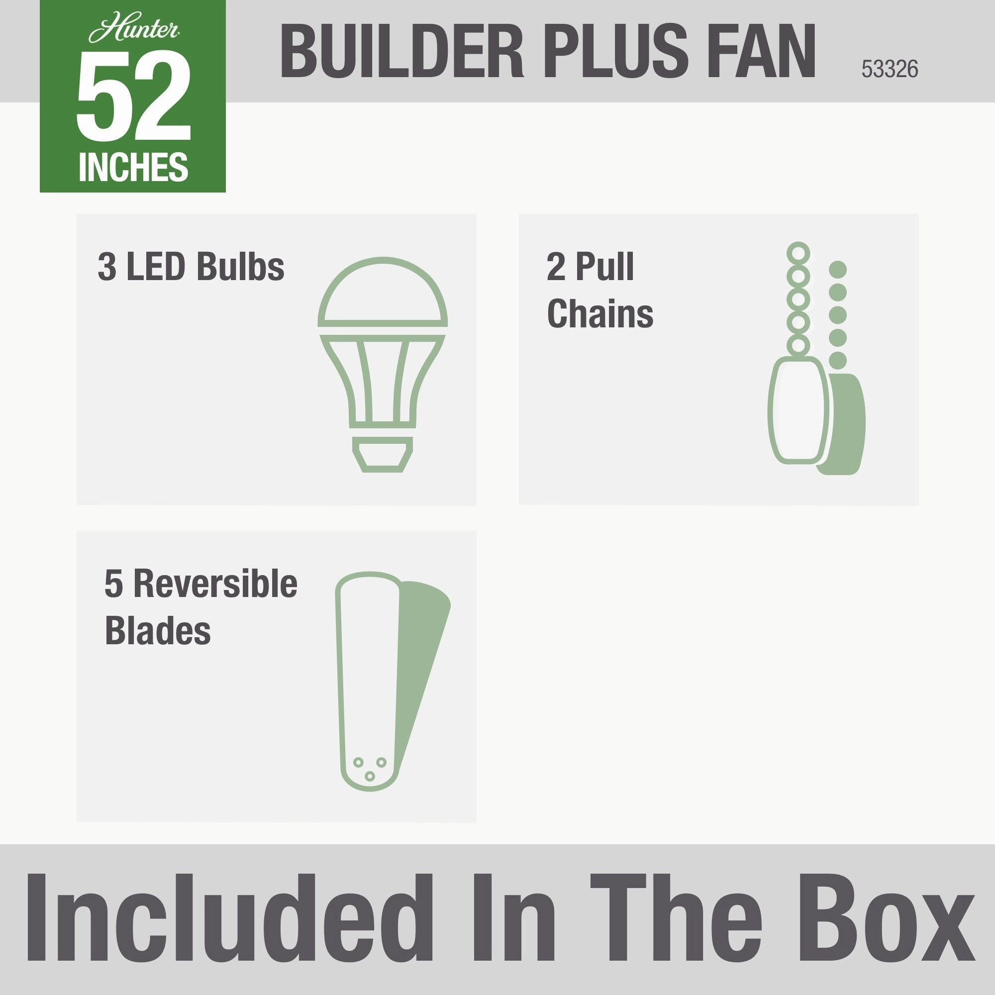 Builder 52"Ceiling Fan Snow White