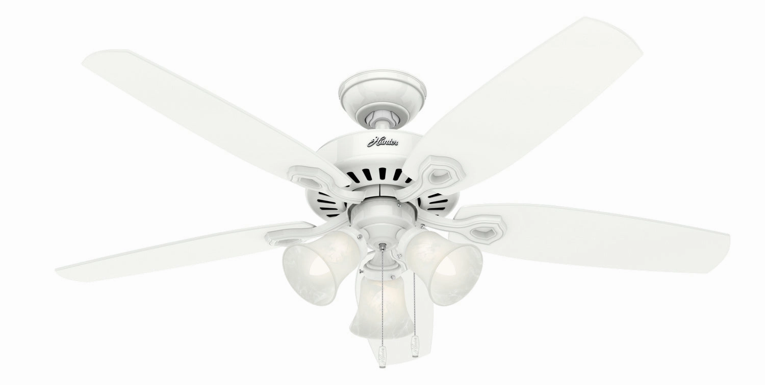 Builder 52"Ceiling Fan Snow White home fans with built-in timer settings