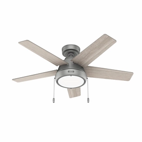 Burroughs 44"Ceiling Fan Matte Silver whisper-quiet fans for bedrooms and offices