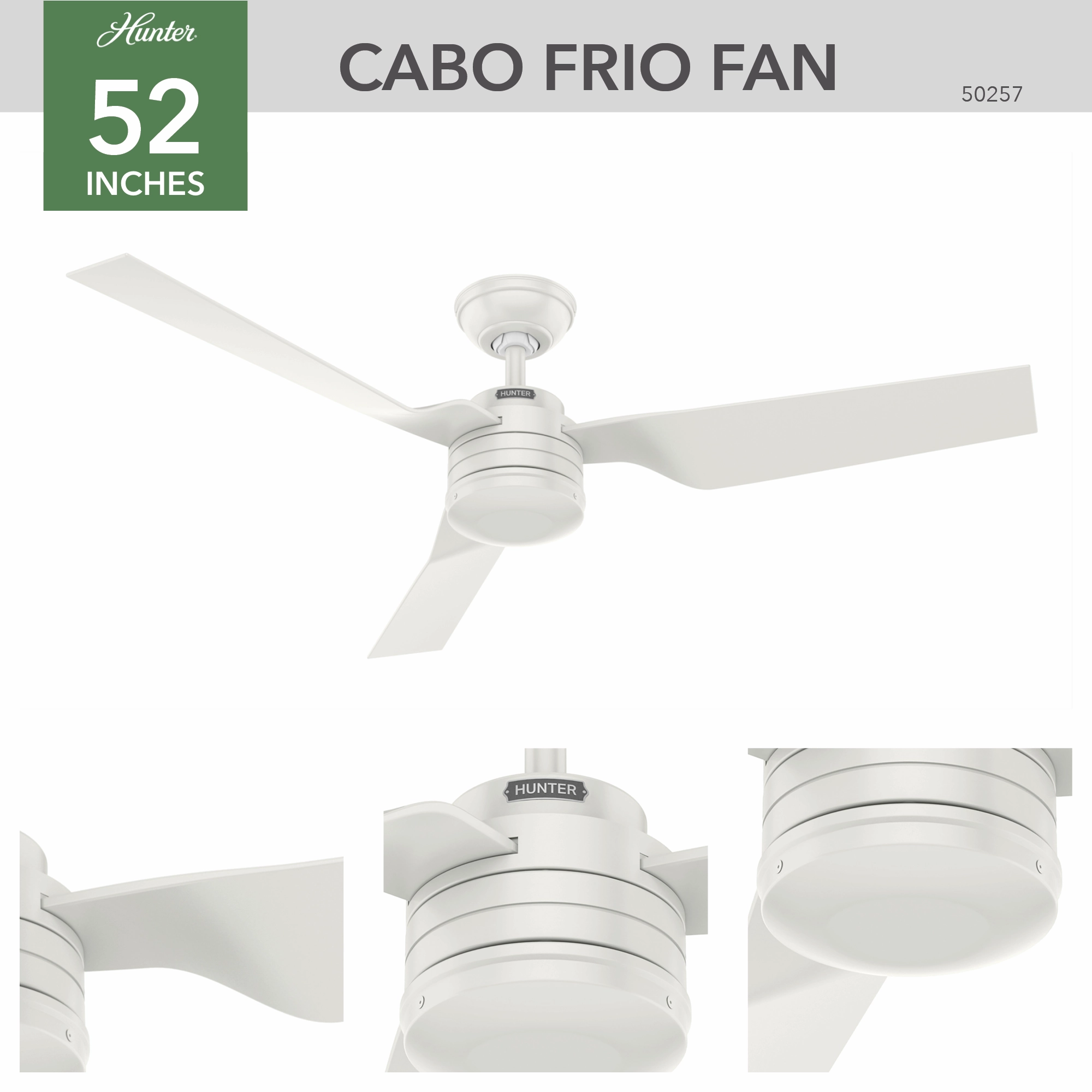 Cabo Frio 52"Ceiling Fan Fresh White
