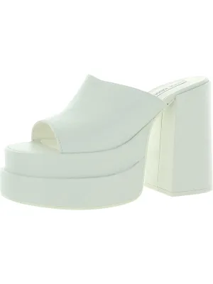 Cagey Womens Leather Platform Heels