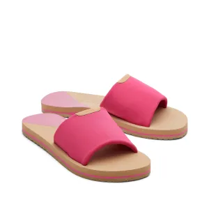 Carly Pink Jersey Slide Sandal