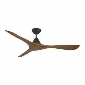 Carve 60"Ceiling Fan Matte Black/Distressed Koa energy-efficient medium fans with remote
