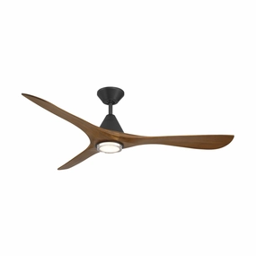 Carve 60"Ceiling Fan Matte Black/Distressed Koa compact electric fans for small spaces