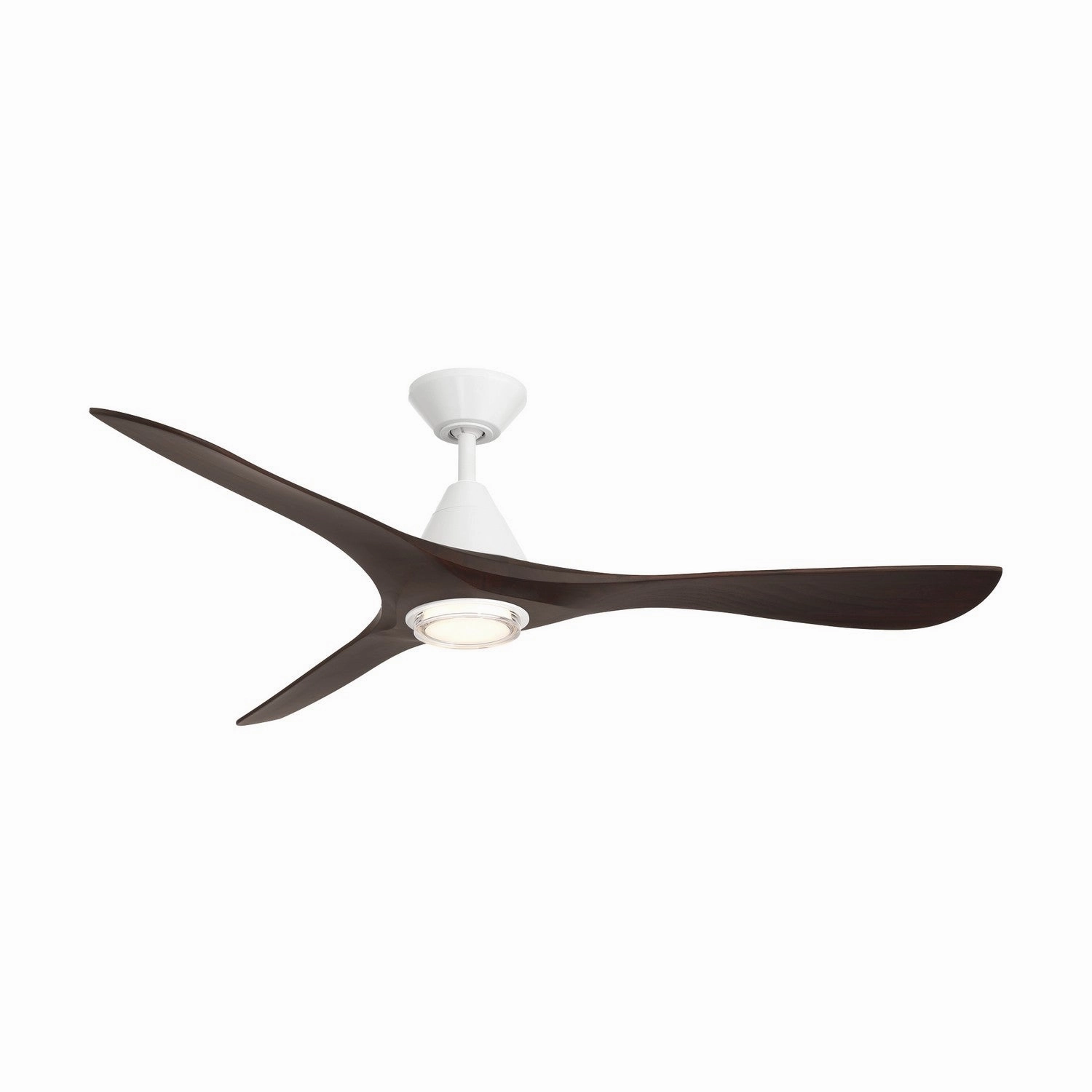 Carve 60"Ceiling Fan Matte White/Dark Walnut low-noise fans for peaceful environments