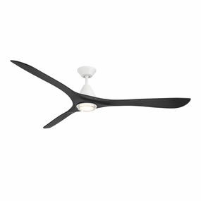 Carve 72"Ceiling Fan Matte White/Matte Black quiet electric fans for home use