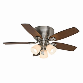 Casablanca Durant 44" Indoor Flushmount Pull Chain Ceiling Fan with 42W LED low-profile ceiling fans with lights