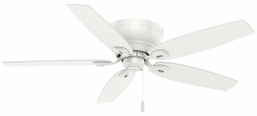Casablanca Durant 54" Indoor Flushmount Pull Chain Ceiling Fan in Snow White Ceiling fan with adjustable speed settings