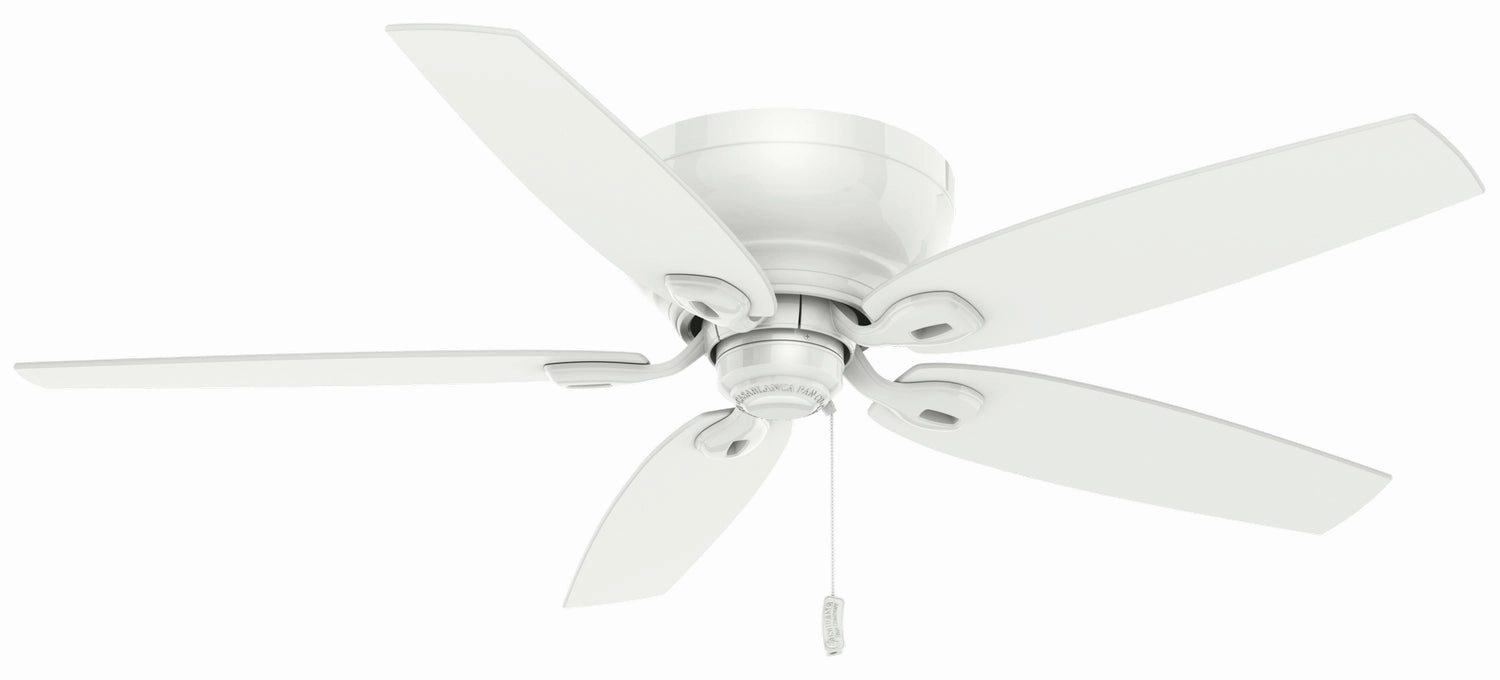 Casablanca Durant 54" Indoor Flushmount Pull Chain Ceiling Fan in Snow White Ceiling fan with adjustable speed settings