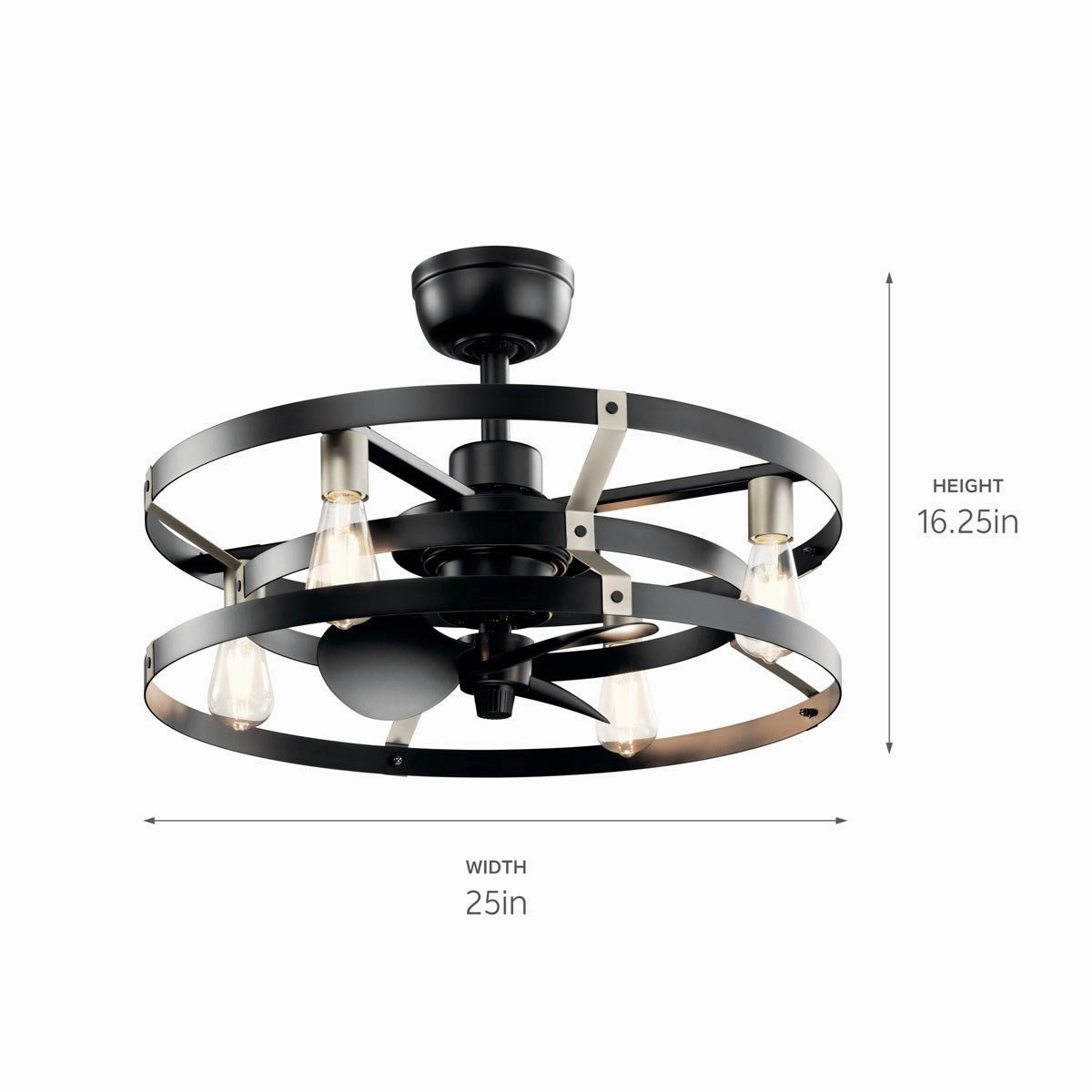 Cavelli 25"Ceiling Fan Satin Black