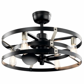 Cavelli 25"Ceiling Fan Satin Black quiet electric fans for home use