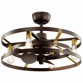 Cavelli 25"Ceiling Fan Satin Natural Bronze small electric fans for personal cooling