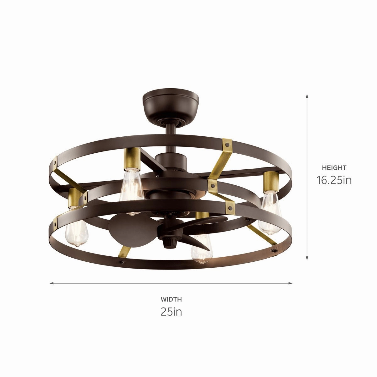 Cavelli 25"Ceiling Fan Satin Natural Bronze