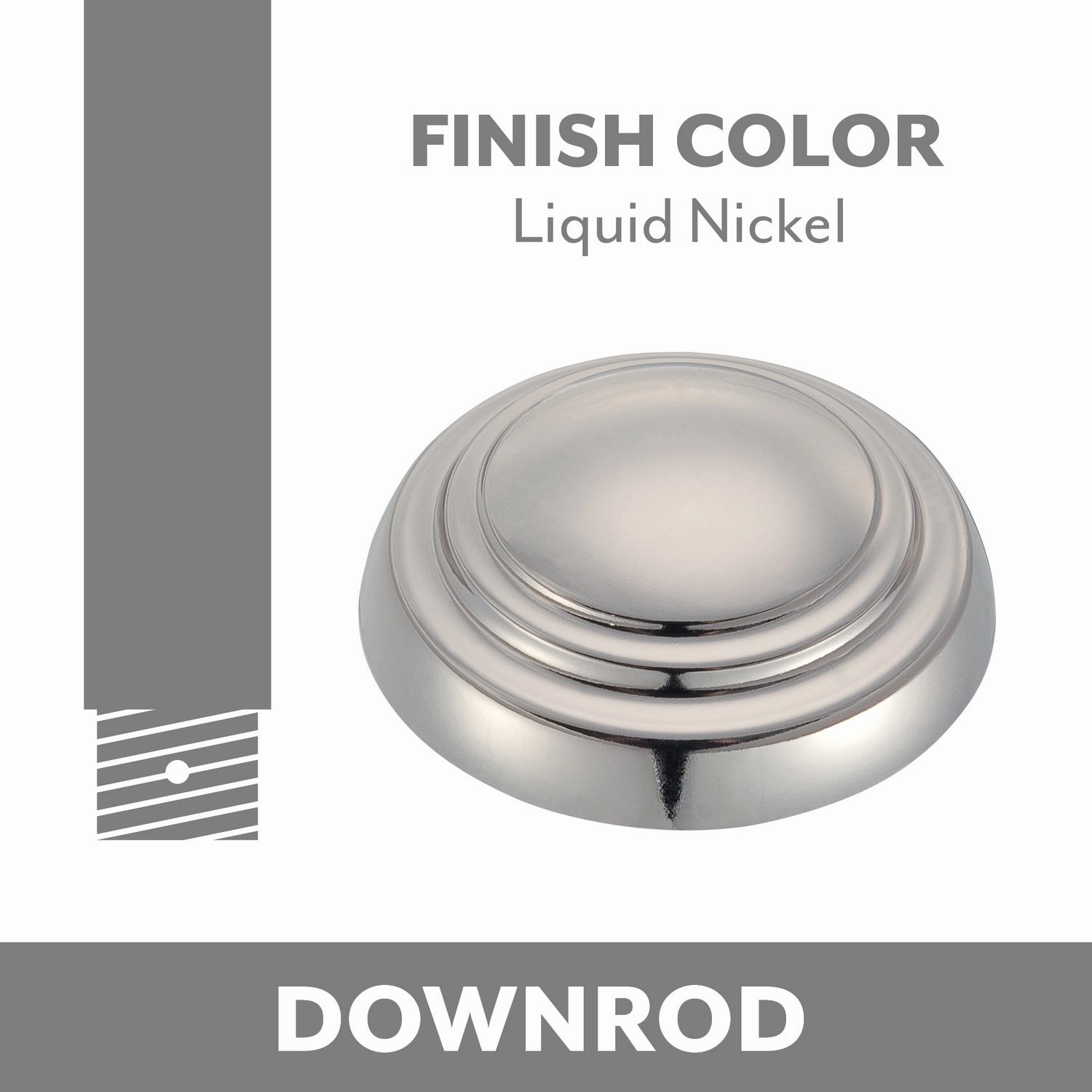 Ceiling Fan Downrod Liquid Nickel adjustable fans for targeted cooling