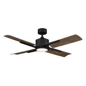 Cervantes 56"Ceiling Fan Matte Black/Barn Wood weatherproof fans for outdoor environments