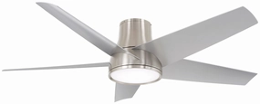 Chubby Ii 58"Outdoor Ceiling Fan Brushed Nickel Wet space-saving huggers with modern style