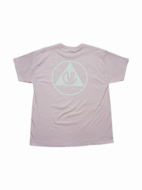 Civil Defense SS Tee - Pale Pink / White