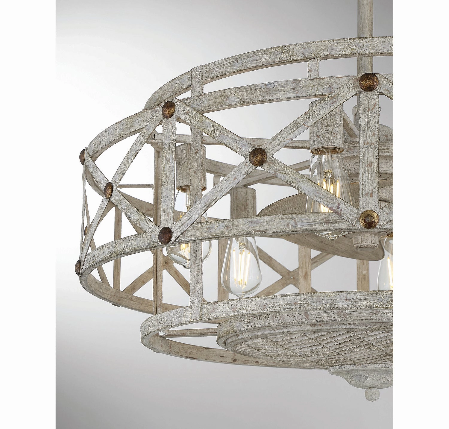 Colonade Six Light Fan D'lier Provence with Gold