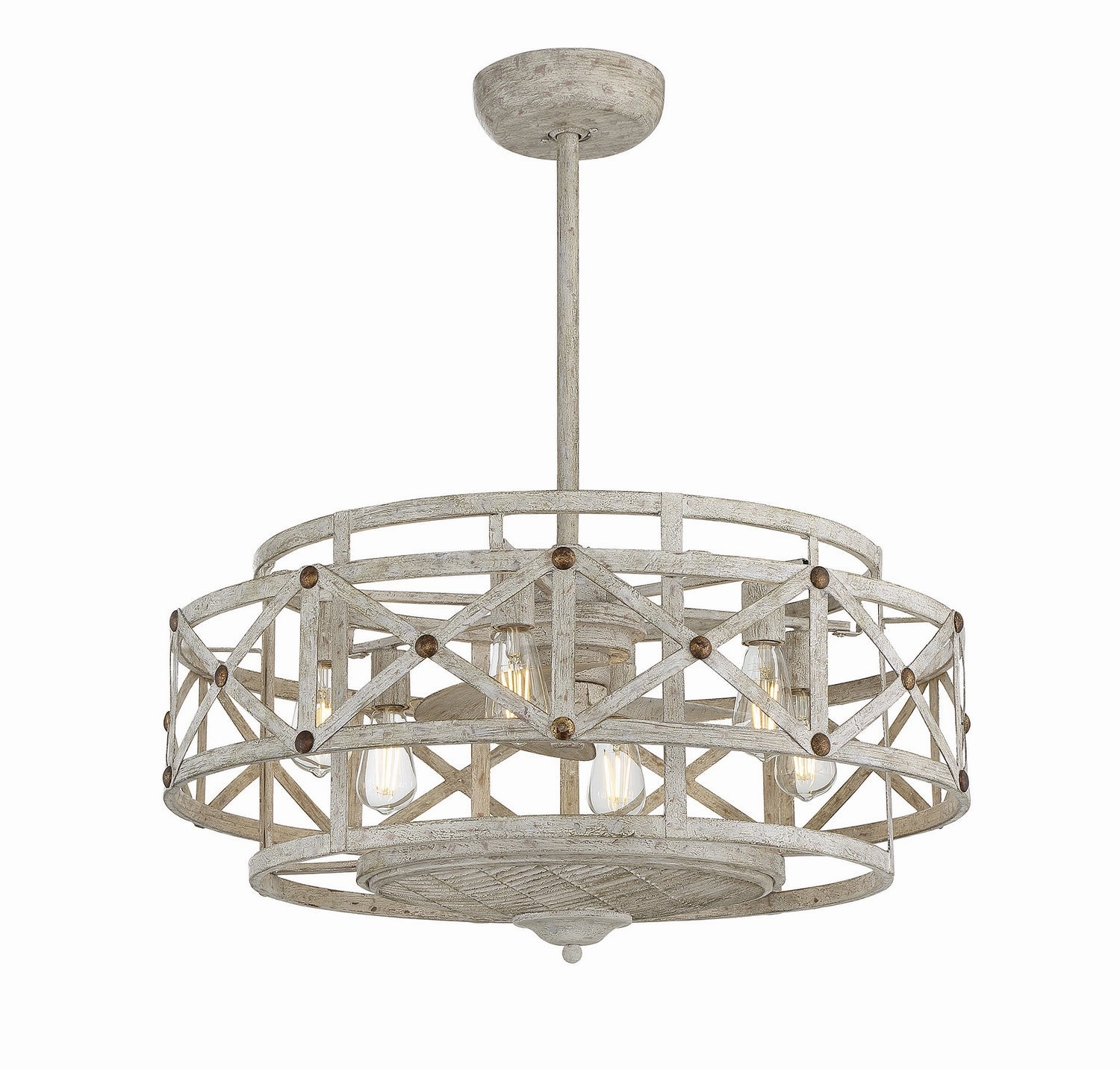 Colonade Six Light Fan D'lier Provence with Gold