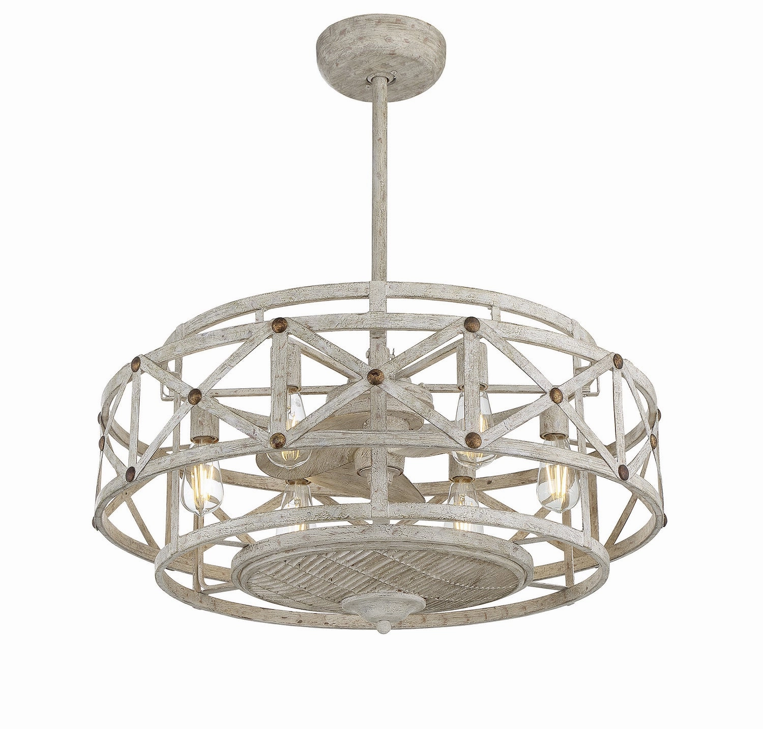Colonade Six Light Fan D'lier Provence with Gold
