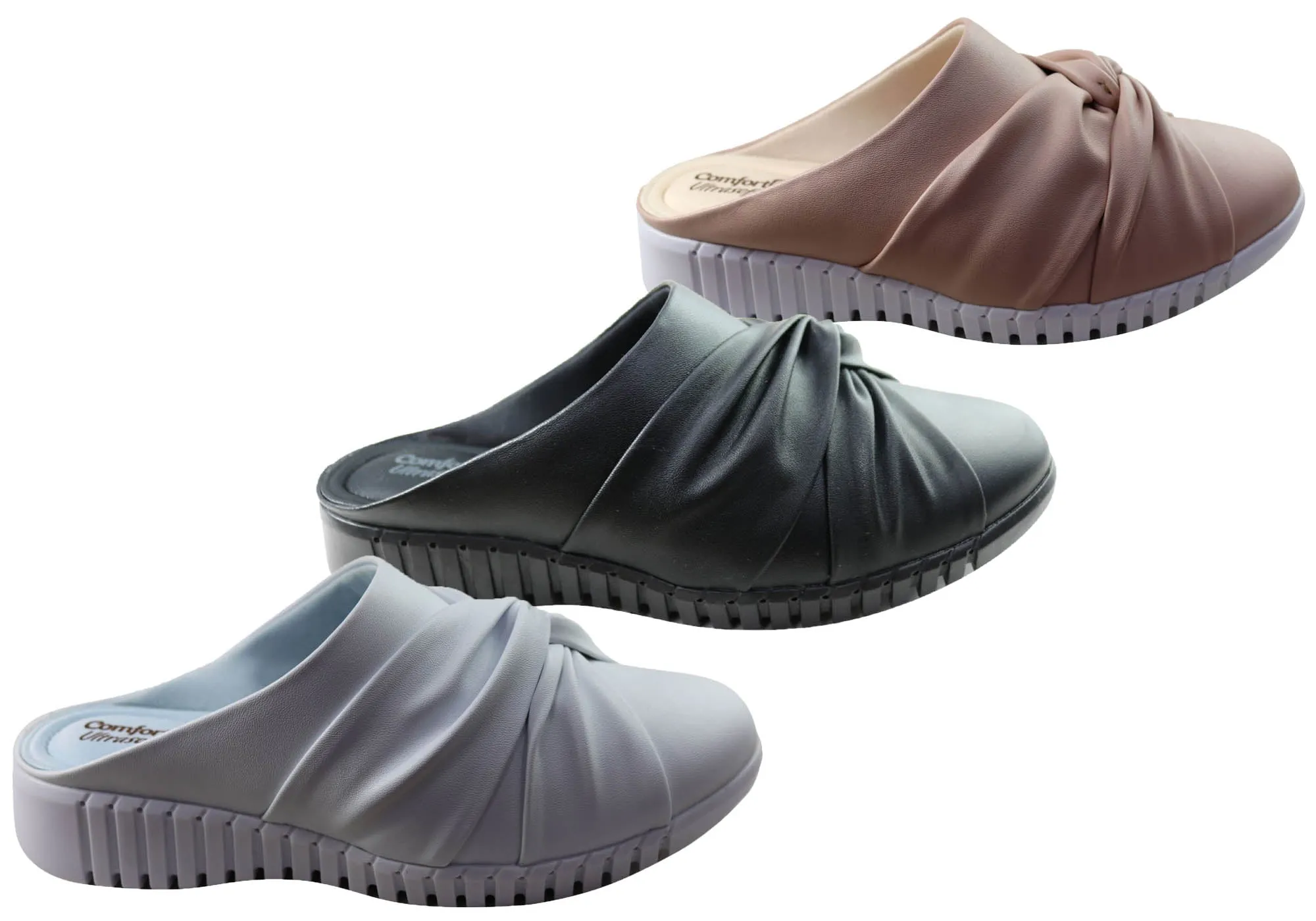 Comfortflex Mandy Womens Comfortable Closed Toe Open Back Mules Comfortflex Shoes