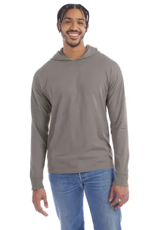 ComfortWash By Hanes Mens Jersey Long Sleeve Hooded T-Shirt Hoodie - Concrete Grey  Buy at Clothing Comfortwash-By-Hanes