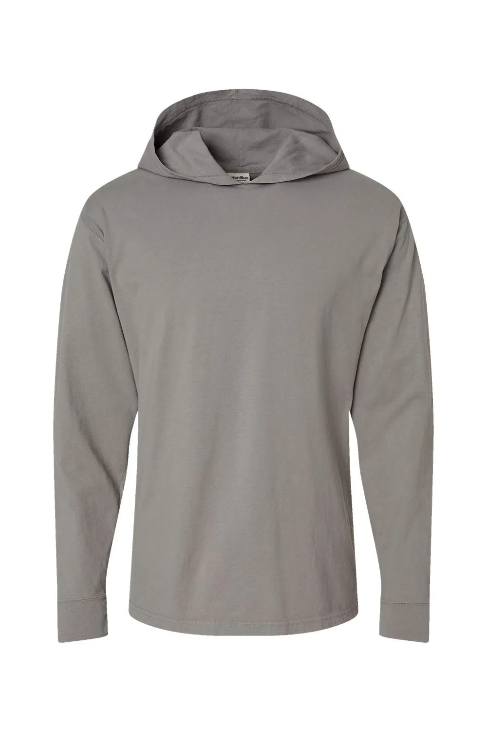 ComfortWash By Hanes Mens Jersey Long Sleeve Hooded T-Shirt Hoodie - Concrete Grey  Buy at Clothing Comfortwash-By-Hanes
