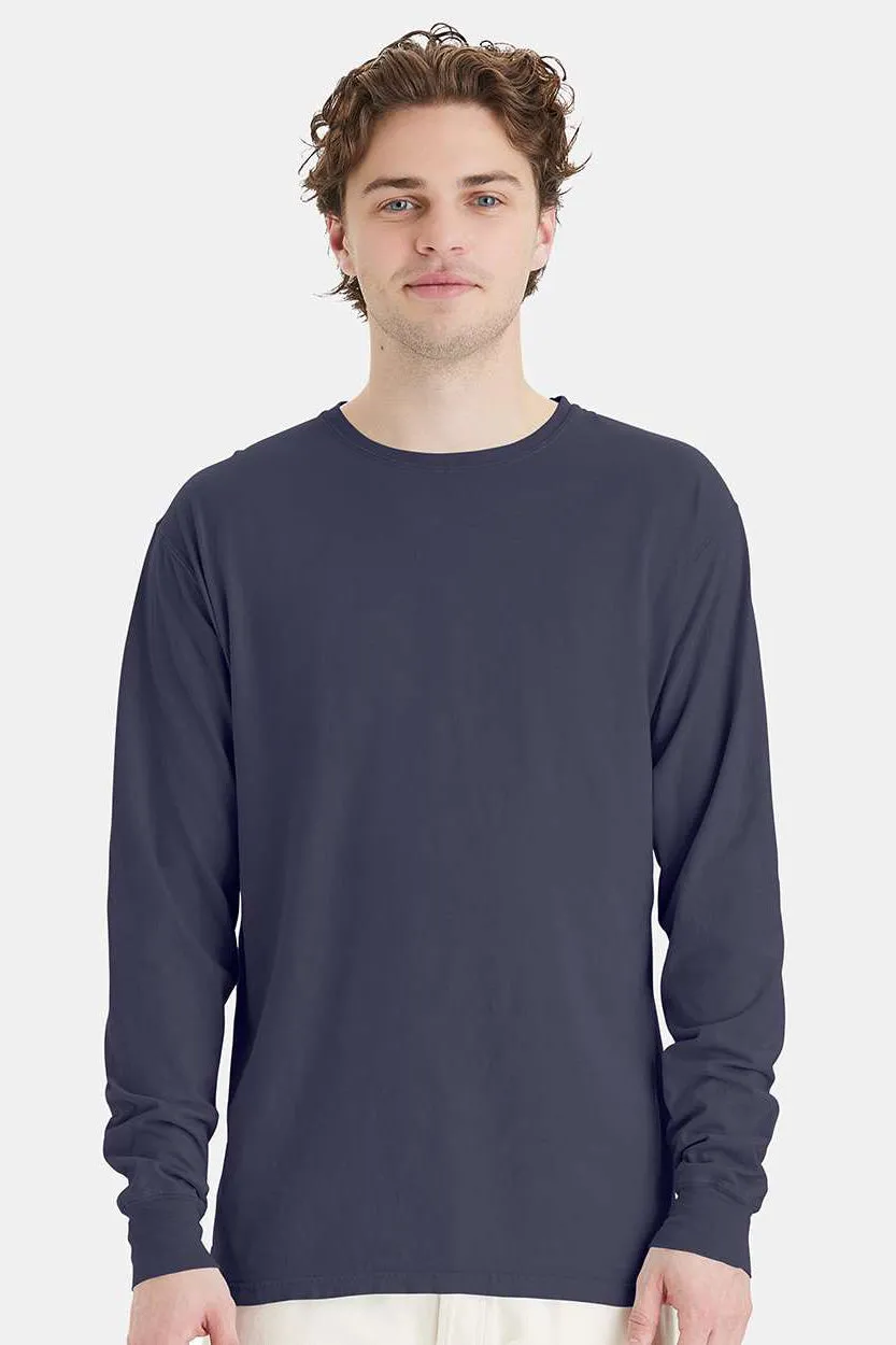ComfortWash By Hanes Mens Long Sleeve Crewneck T-Shirt - Anchor Slate Blue  Buy at Clothing Comfortwash-By-Hanes