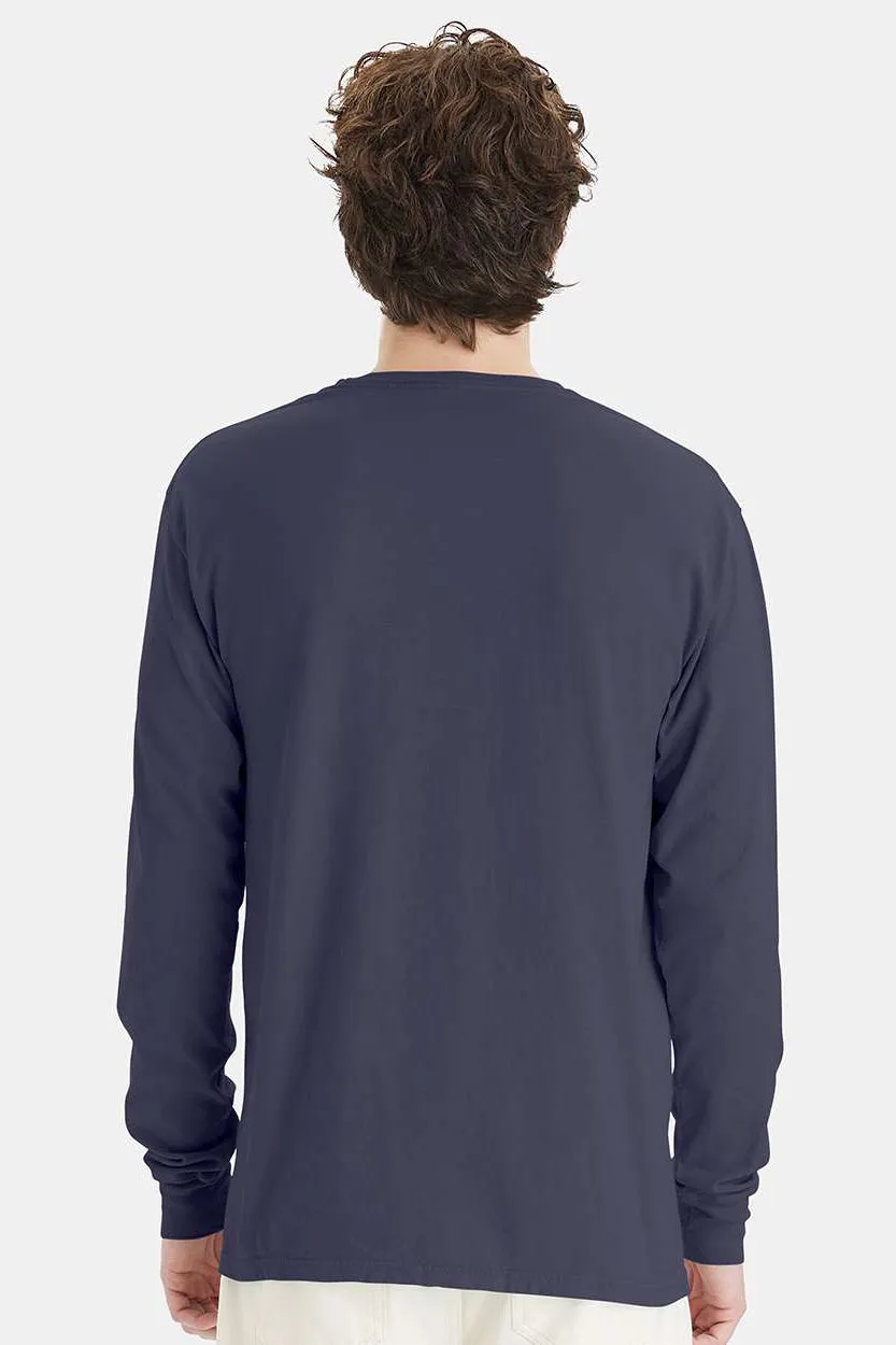 ComfortWash By Hanes Mens Long Sleeve Crewneck T-Shirt - Anchor Slate Blue  Buy at Clothing Comfortwash-By-Hanes