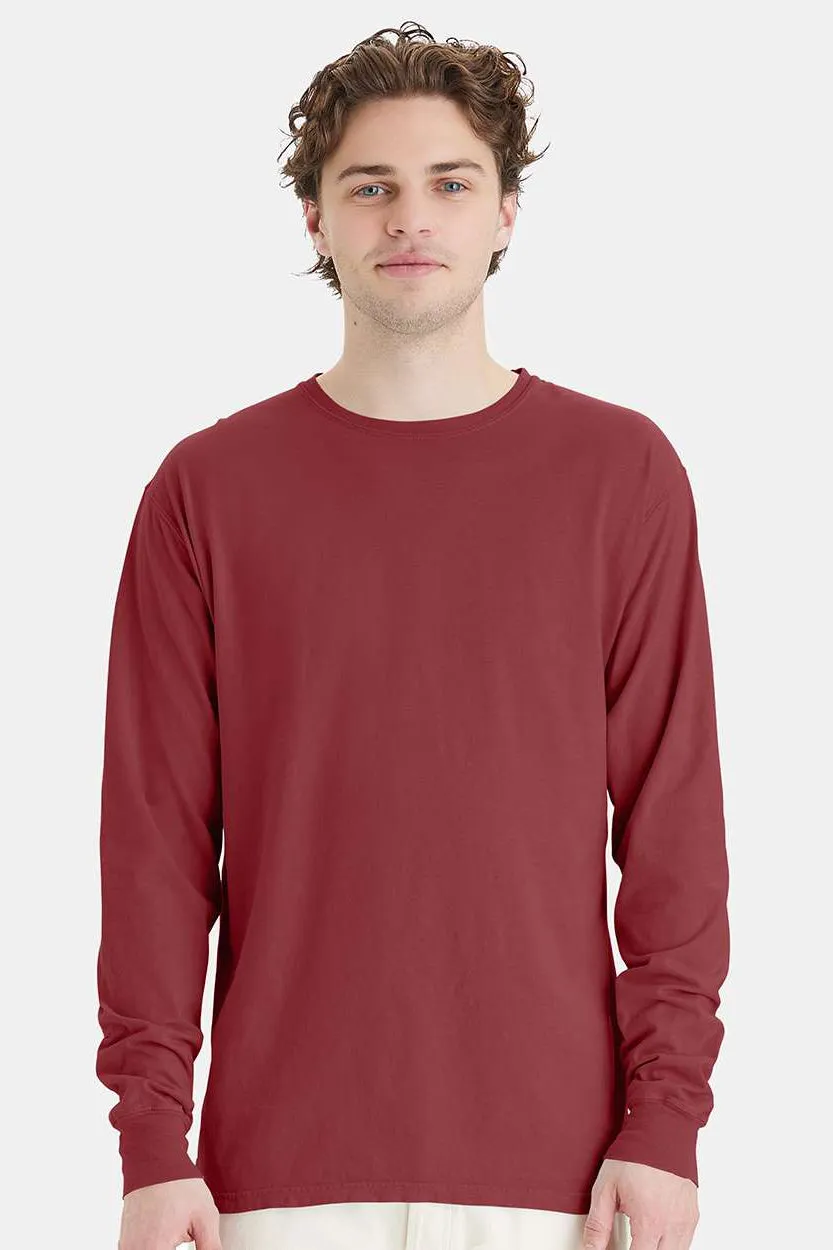 ComfortWash By Hanes Mens Long Sleeve Crewneck T-Shirt - Cayenne Red  Buy at Clothing Comfortwash-By-Hanes