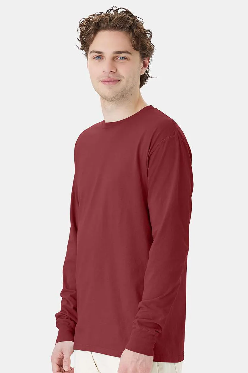 ComfortWash By Hanes Mens Long Sleeve Crewneck T-Shirt - Cayenne Red  Buy at Clothing Comfortwash-By-Hanes