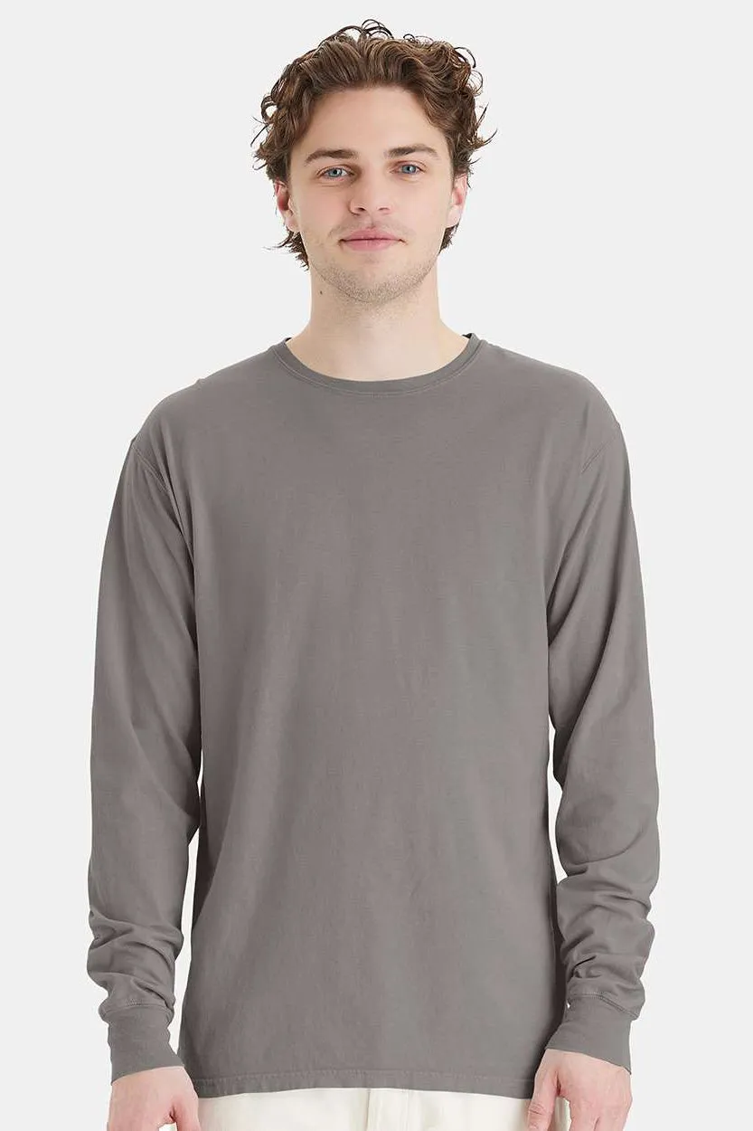 ComfortWash By Hanes Mens Long Sleeve Crewneck T-Shirt - Concrete Grey  Buy at Clothing Comfortwash-By-Hanes