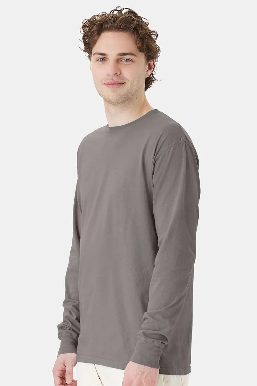 ComfortWash By Hanes Mens Long Sleeve Crewneck T-Shirt - Concrete Grey  Buy at Clothing Comfortwash-By-Hanes