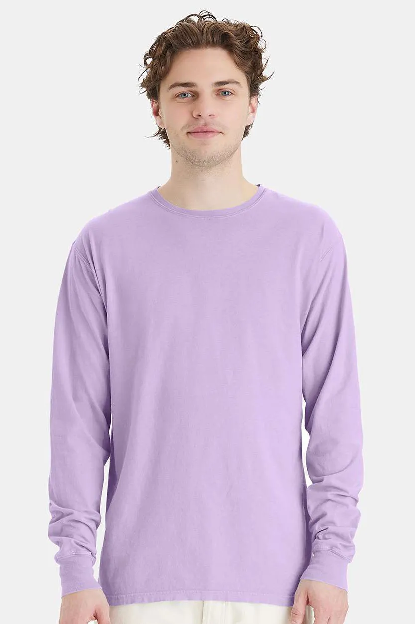 ComfortWash By Hanes Mens Long Sleeve Crewneck T-Shirt - Future Lavender Purple  Buy at Clothing Comfortwash-By-Hanes
