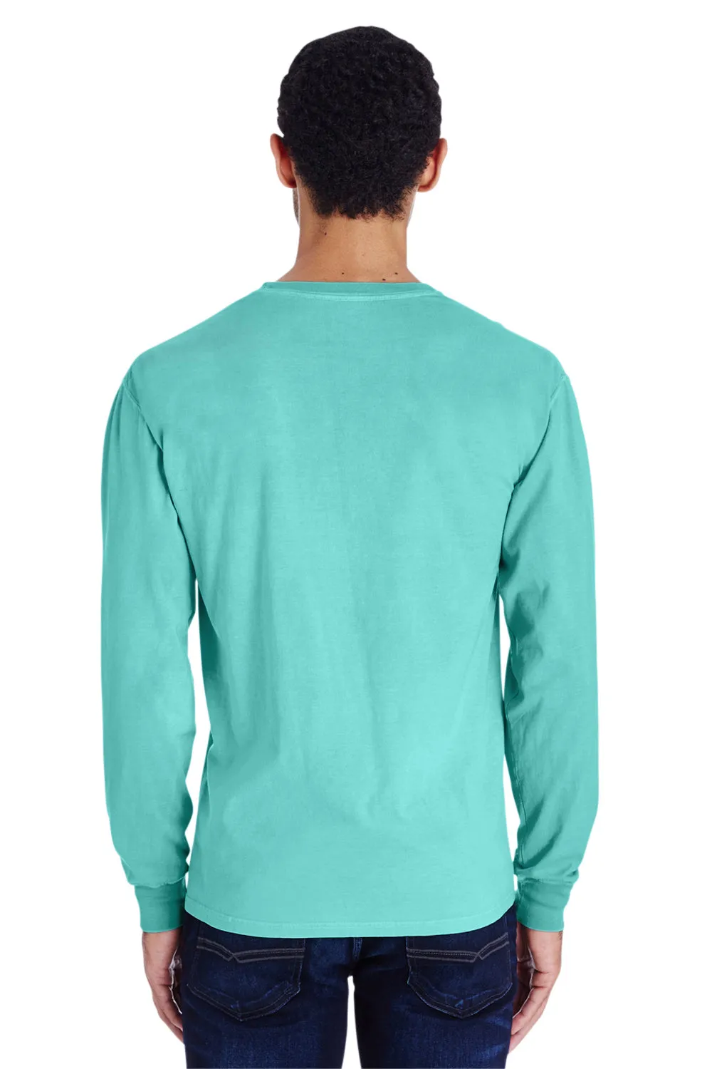 ComfortWash By Hanes Mens Long Sleeve Crewneck T-Shirt w/ Pocket - Mint Green  Buy at Clothing Comfortwash-By-Hanes