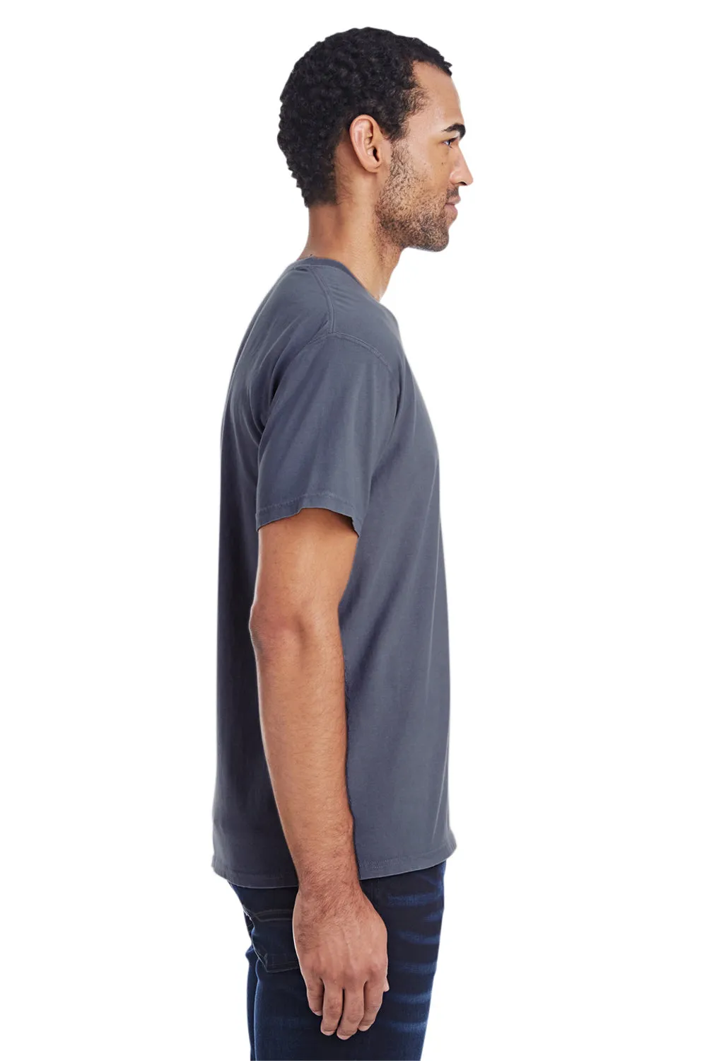 ComfortWash By Hanes Mens Short Sleeve Crewneck T-Shirt w/ Pocket - Anchor Slate Blue  Buy at Clothing Comfortwash-By-Hanes