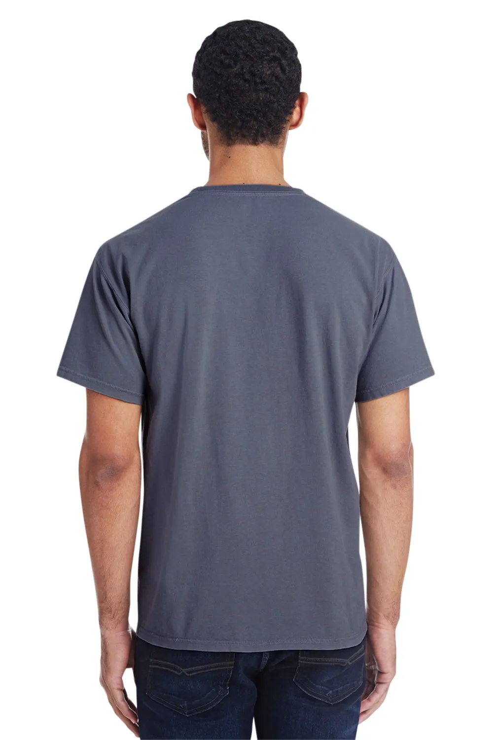ComfortWash By Hanes Mens Short Sleeve Crewneck T-Shirt w/ Pocket - Anchor Slate Blue  Buy at Clothing Comfortwash-By-Hanes