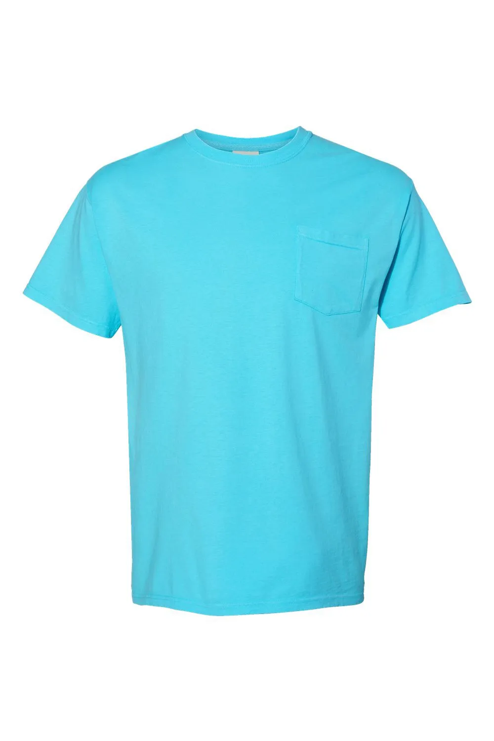 ComfortWash By Hanes Mens Short Sleeve Crewneck T-Shirt w/ Pocket - Freshwater Blue  Buy at Clothing Comfortwash-By-Hanes