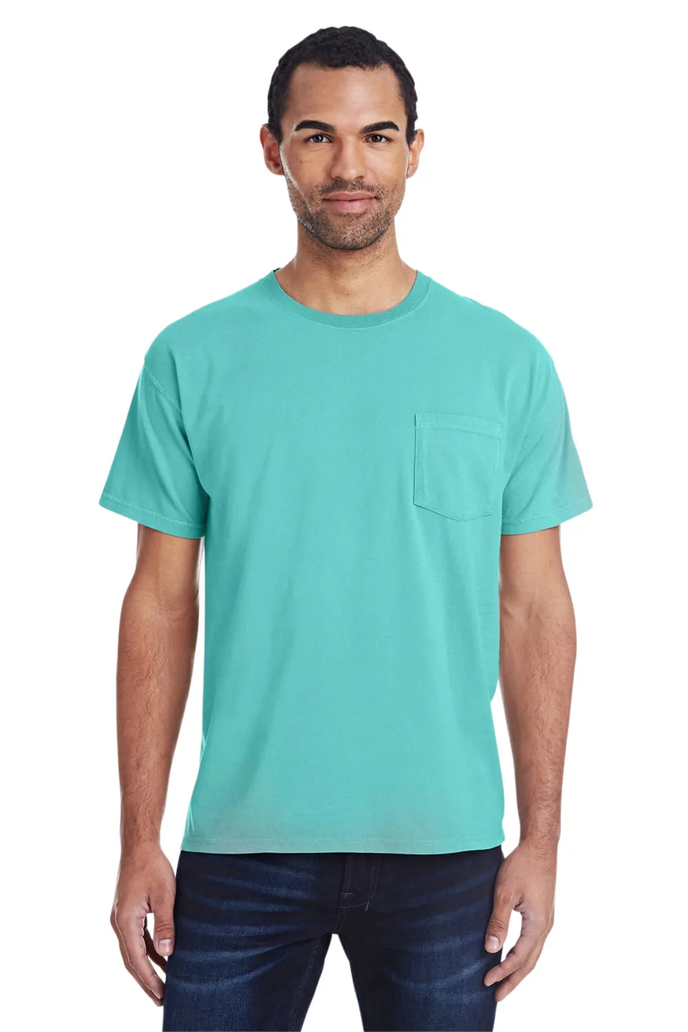 ComfortWash By Hanes Mens Short Sleeve Crewneck T-Shirt w/ Pocket - Mint Green  Buy at Clothing Comfortwash-By-Hanes