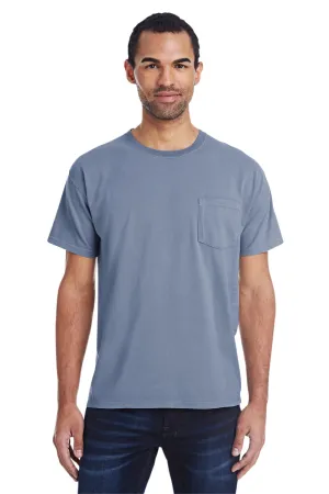 ComfortWash By Hanes Mens Short Sleeve Crewneck T-Shirt w/ Pocket - Saltwater Blue  Buy at Clothing Comfortwash-By-Hanes