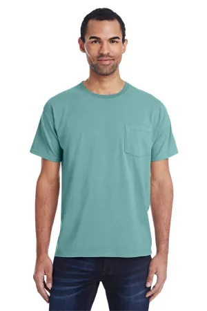 ComfortWash By Hanes Mens Short Sleeve Crewneck T-Shirt w/ Pocket - Spanish Moss Green  Buy at Clothing Comfortwash-By-Hanes