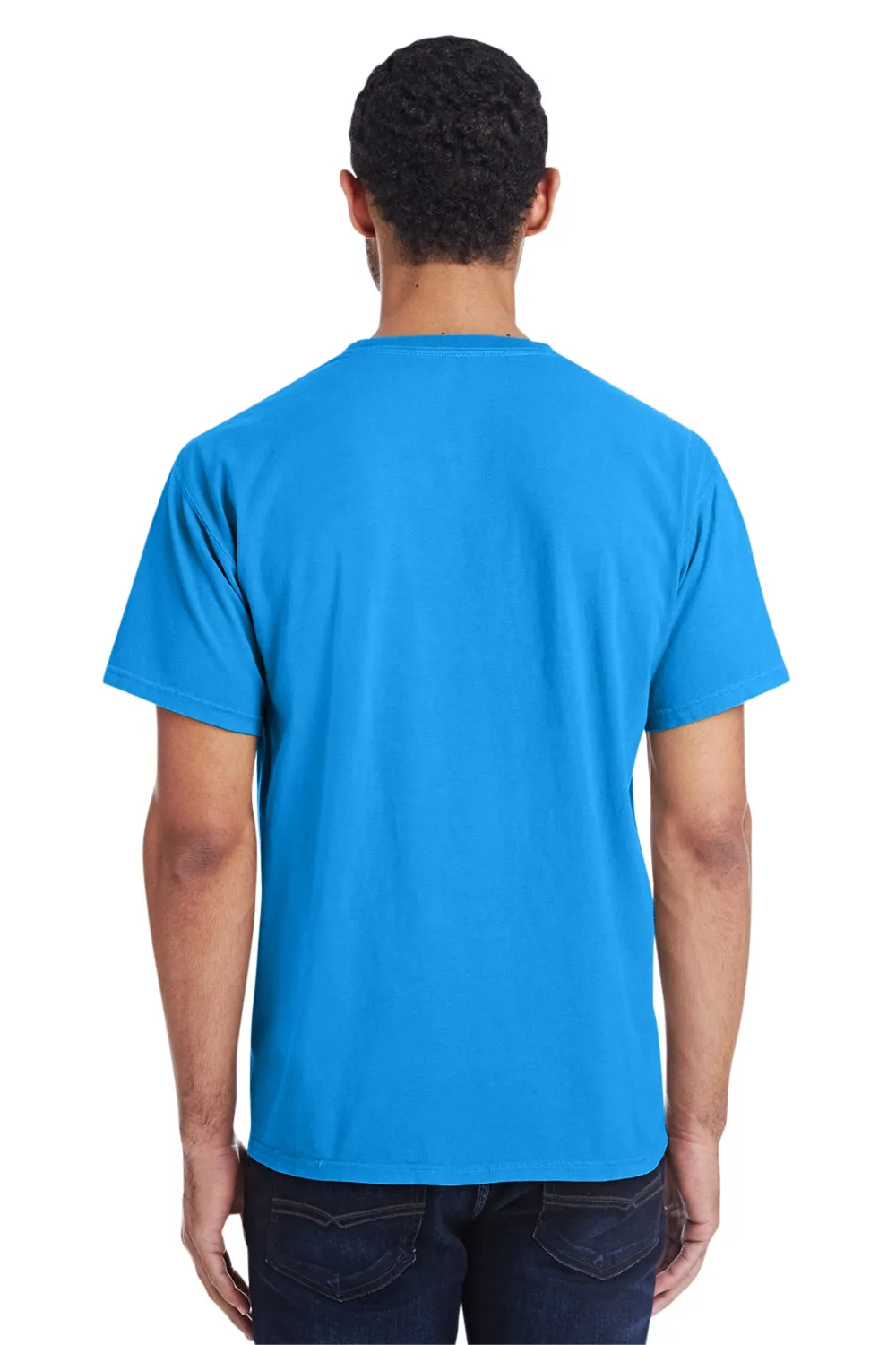 ComfortWash By Hanes Mens Short Sleeve Crewneck T-Shirt w/ Pocket - Summer Sky Blue  Buy at Clothing Comfortwash-By-Hanes