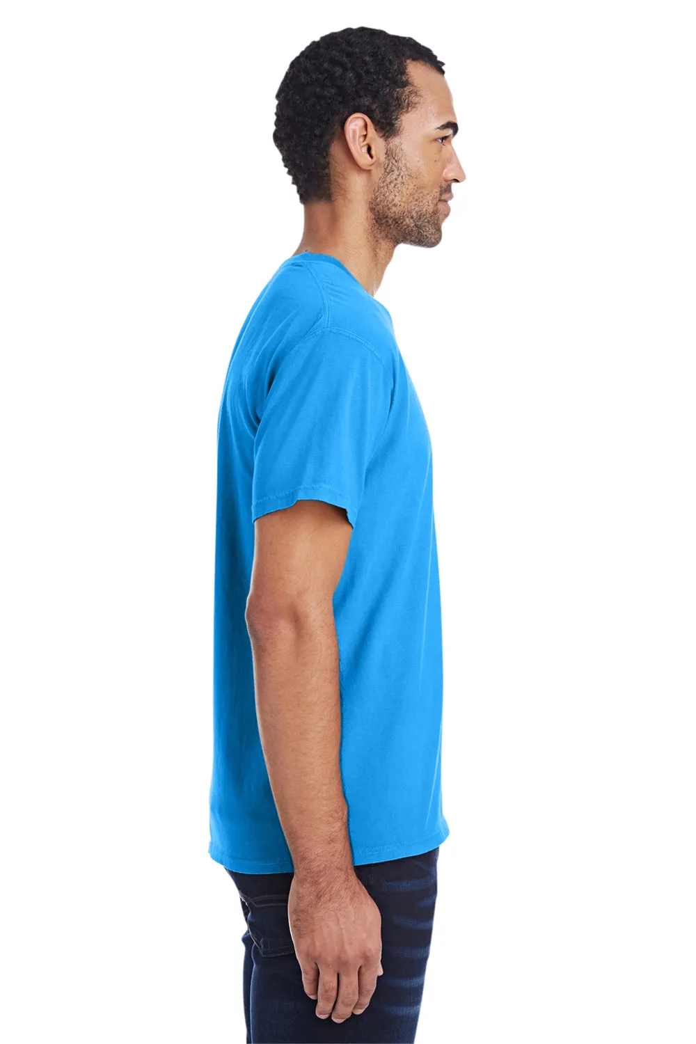 ComfortWash By Hanes Mens Short Sleeve Crewneck T-Shirt w/ Pocket - Summer Sky Blue  Buy at Clothing Comfortwash-By-Hanes