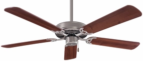 Contractor 52" 52"Ceiling Fan Brushed Steel W/ Dark Walnut affordable medium fans for summer