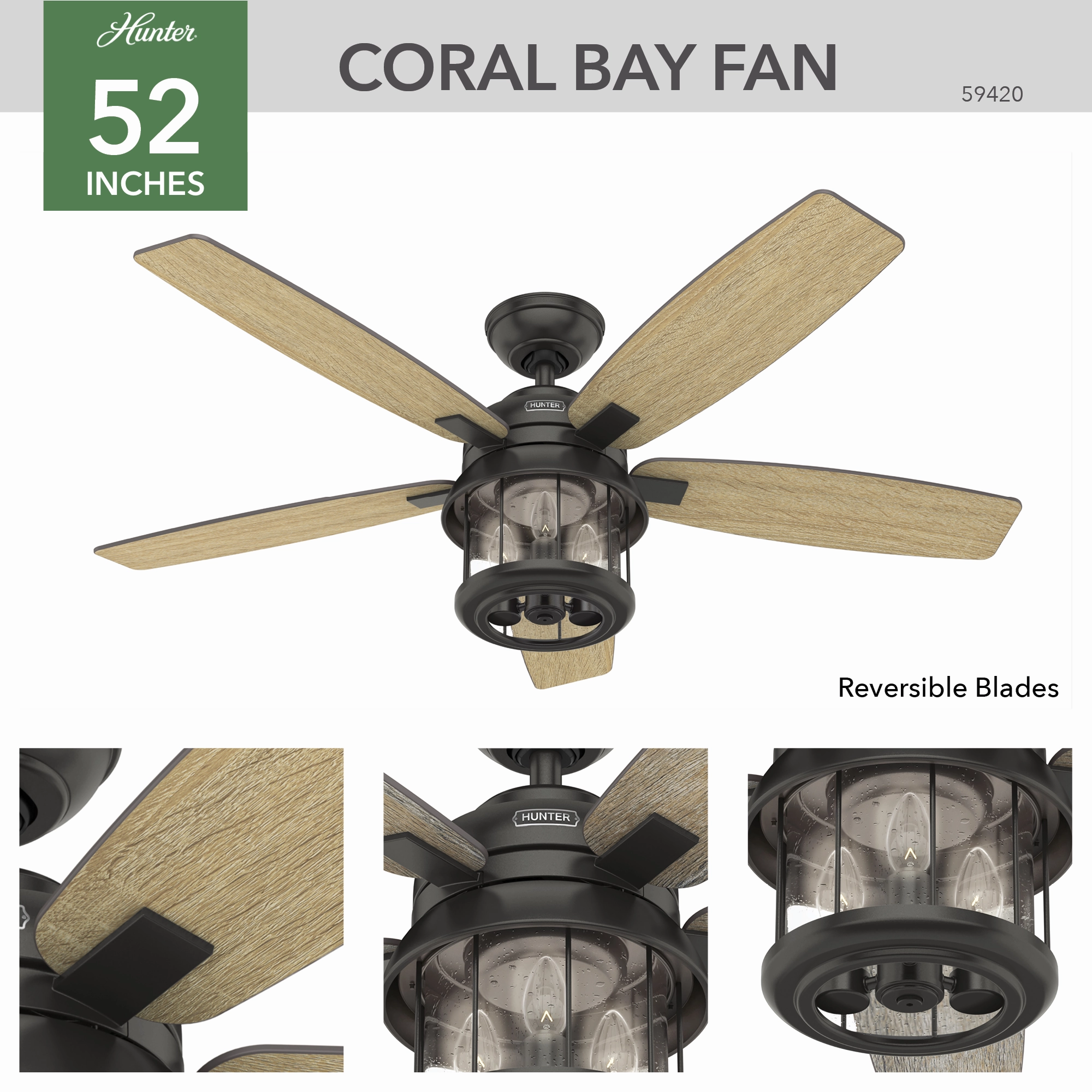 Coral Bay 52"Ceiling Fan Noble Bronze