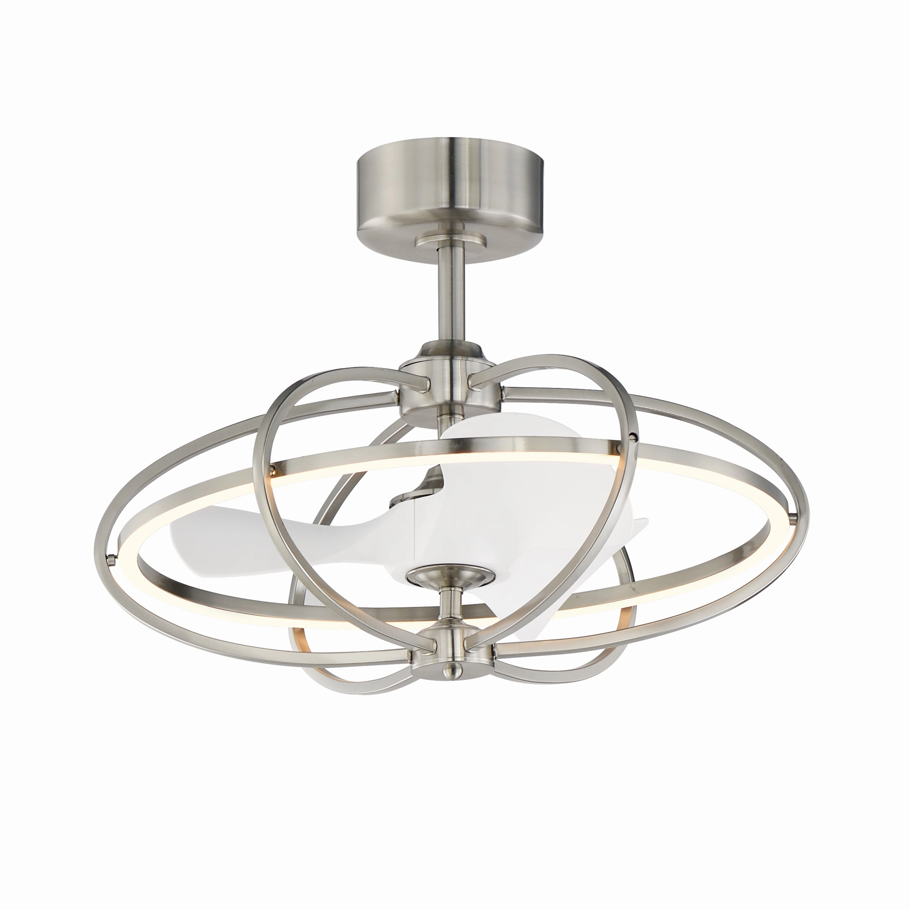 Corona Fan LED Fandelight Satin Nickel lightweight fans for moving around easily