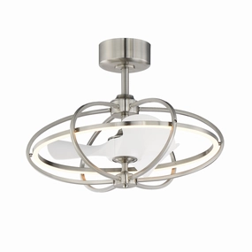 Corona Fan LED Fandelight Satin Nickel lightweight fans for moving around easily